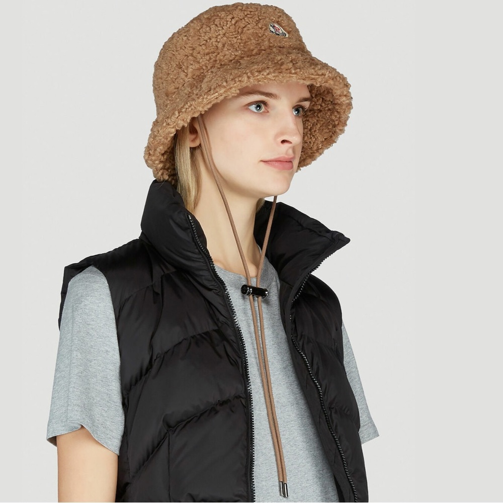 Moncler Toggle Ties Faux-shearling Bucket Hat